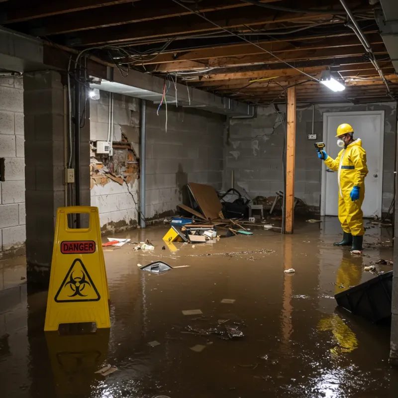 Flooded Basement Electrical Hazard in London, OH Property